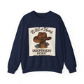Crewneck Sweatshirt — "Wild at Heart, Independent Spirit" Cowboy Hat Graphic
