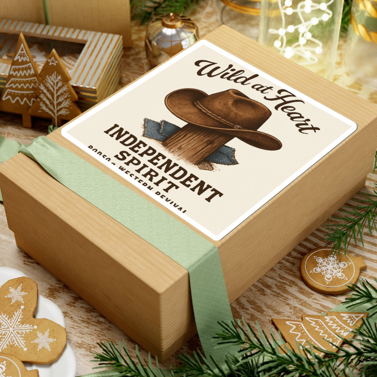 Wild at Heart Sticker — 'Independent Spirit' Cowboy Hat Kiss-Cut Sticker