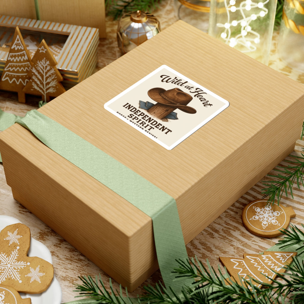 Wild at Heart Sticker — 'Independent Spirit' Cowboy Hat Kiss-Cut Sticker